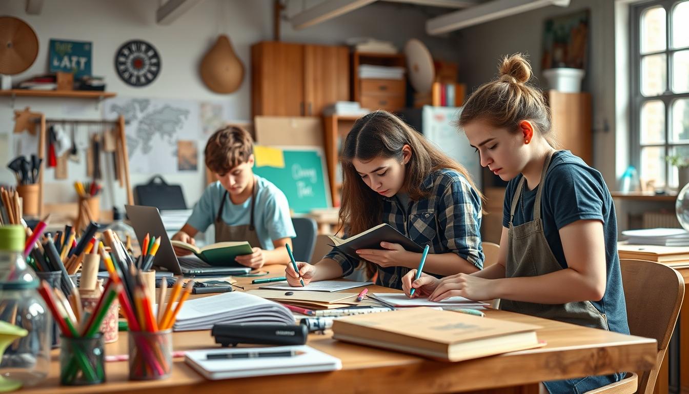 Student developing practical and academic skills