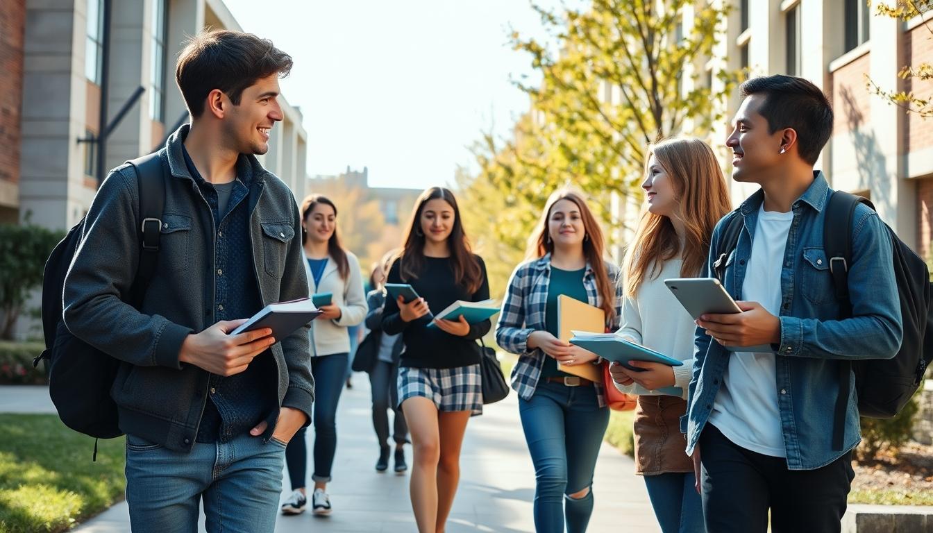 Student using a study guide to organize academic notes